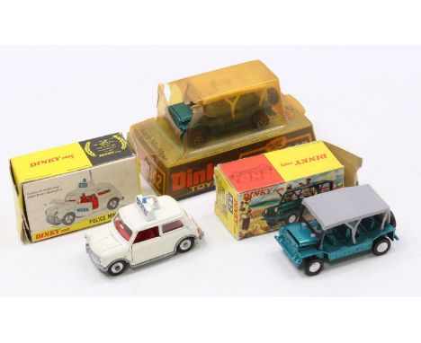 Dinky Toys boxed Mini group of 3 comprising No. 250 Police Mini Cooper, and 2x No. 342 Austin Mini Moke (all E,BF-G)