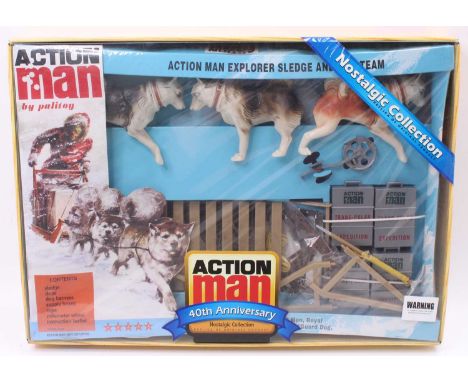 An Action Man 40th Anniversary Nostalgic Collection AM030 Action Man Explorer Sledge and Team gift set, housed in the origina