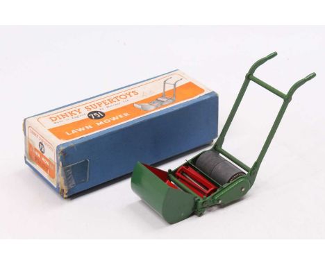 Dinky Toys No. 751 Lawnmower comprising of green and red body, housed in the original orange and white labelled Supertoys box