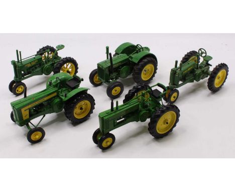 ERTL 1/16th scale tractor group of 5, all John Deere models, with examples including a John Deere 620 Tractor, a John Deere 7