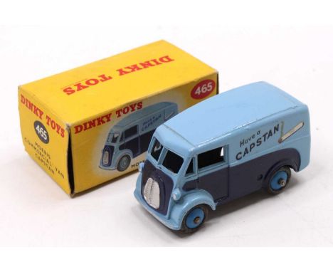 Dinky Toys No. 465 Morris Commercial delivery van in "Capstan" livery, comprising a two-tone blue body with mid-blue hubs in 