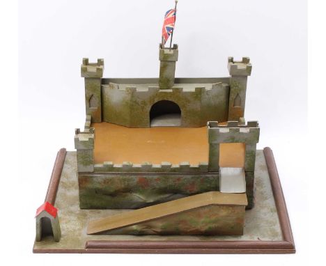 A Triang Toys wooden fort, together with a Chad Valley sectional wooden Castle, and a selection of Britains, Hillco and simil