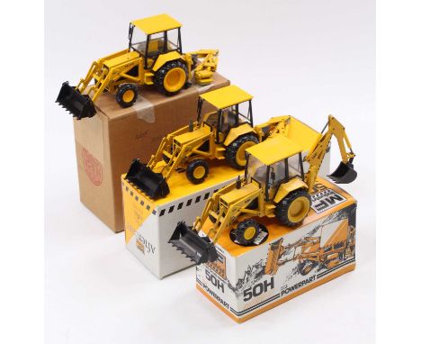 A collection of 1/35 scale MF Industrial Series construction diecast group, three examples to include a Conrad No. 2952 MF Po