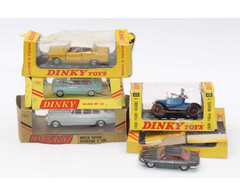 Dinky Toys part boxed model group of 5 comprising No. 198 Rolls Royce Phantom V, No. 133 Ford Cortina, No. 138 Hillman Imp, N