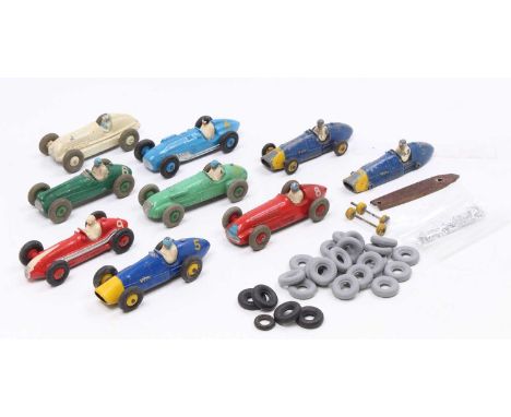 A collection of Dinky Toys Racing Cars, with examples including No. 231 Alfa-Romeo, No. 29K Talbot Lago, No. 23H Ferrari, and