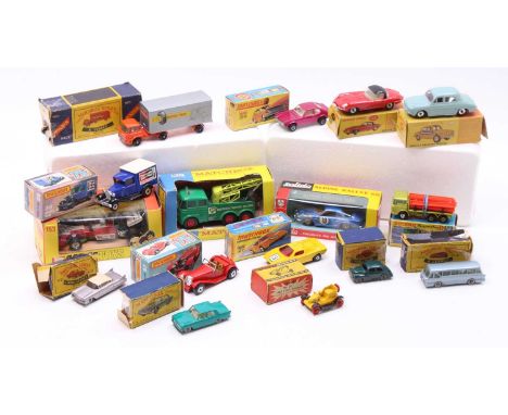 One tray containing a quantity of mixed play worn and boxed diecast vehicles by Matchbox, Corgi Toys, Solido and others, incl