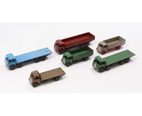 Dinky Toys Foden and Guy Truck group of 6, with examples including No. 501 Foden Diesel Wagon, reddish-brown cab, back and ri