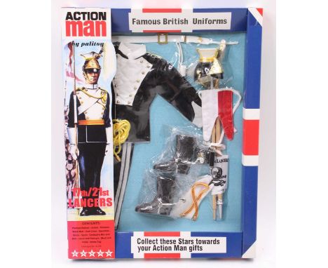 An Action Man Palitoy No. 34136, Hasbro 2008 Famous British Uniforms 17th/21st Lancers outfit, housed in the original packagi