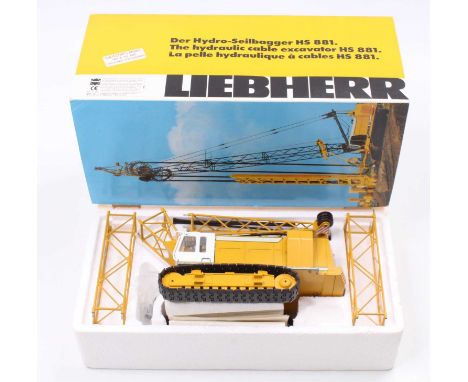 A Conrad 2831 1/50 scale diecast model of a Liebherr hydraulic cable excavator HS881, housed in the original polystyrene pack