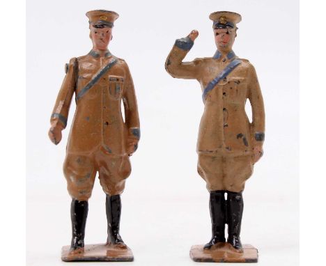 Britains Road, Set 239, comprising of A.A. Man Saluting, A.A. Man Walking Empty Handed with blue sash