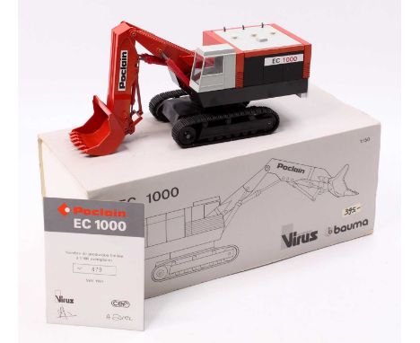 CEF of France, 1/50th scale diecast model of a Poclain EC 1000 Excavator, Limited Edition No.479/1000 with certificate, house
