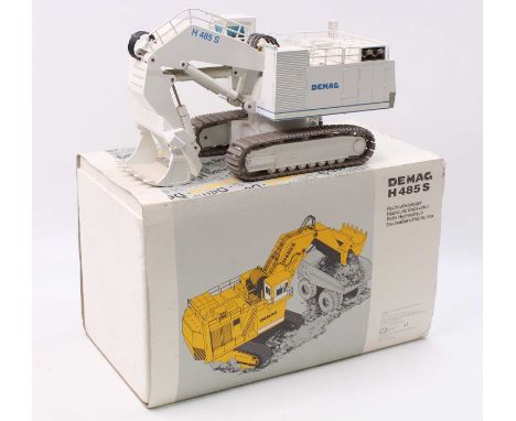 NZG No.357 1/50th scale diecast model of a Demag H485S Hydraulic Excavator, finished in white, in the polystyrene box with ca