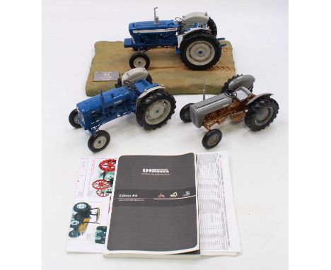 Universal Hobbies and SpecCast 1/16th scale tractor group, 3 unboxed examples comprising a Universal Hobbies Ford 5000 Ernest