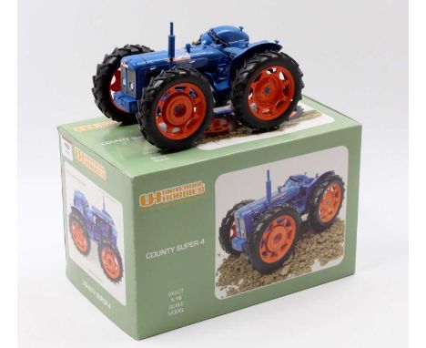 A Universal Hobbies 1/16 scale No. UH2787 County Super 4 Tractor, sold in its original box, the model has been on display