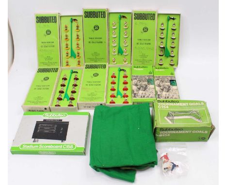 A collection of vintage boxed Subbuteo Football Teams including Bradford City, Hamilton Academicals, Leeds, and others, sold 