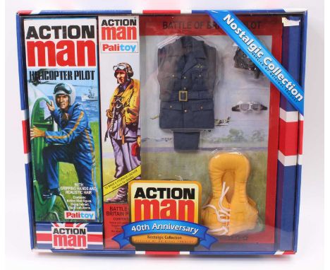 An Action Man 40th Anniversary Nostalgic Collection No. AM040 Action Man helicopter pilot and Battle of Britain pilot box set
