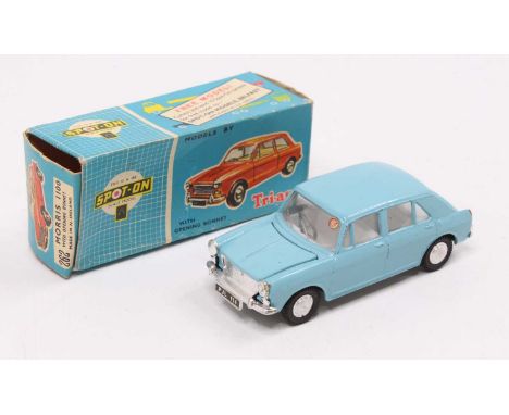 Spot On Models by Triang No. 262 Morris 1100, light blue body, with a white interior, and spun hubs, sold in the original pic