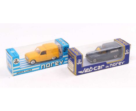 Norev, 1/43rd scale plastic model group, 2 examples to include a Gendarmerie Renault 4, and another Speed Run No.64 Renault F