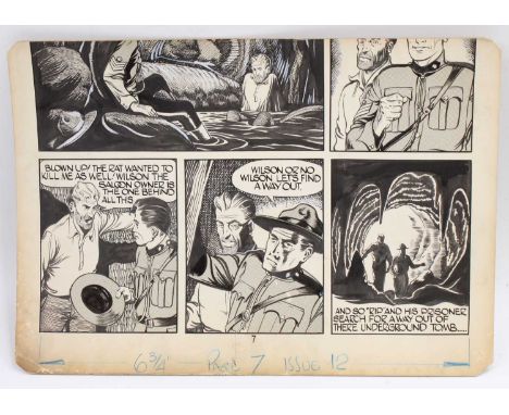 Original Lone Star and published by DCMT, Factory Artists Proof Comic Book Strip of Space Ace/Lone Star Magazine, Circa 1950-