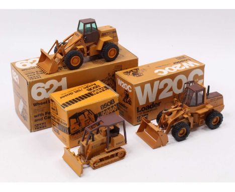 An NZG and Conrad 1/35 scale Case Earth Moving and Construction Vehicle Group to include a Conrad No. 2426 Case 621 wheel loa