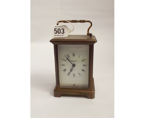 A French 8 day brass carriage clock by Duverdrey Bloguel of France 