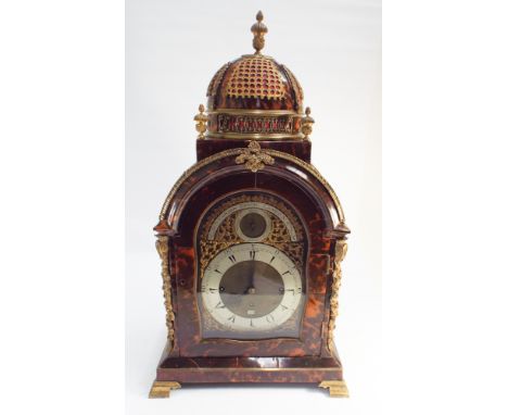 Edward Prior London triple train fusee bracket clock with original verge escapement with Turkish numerals with musical chimes