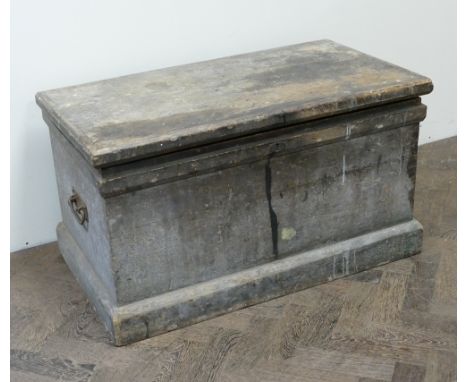 Victorian pine tool chest full of assorted carpenters tools 