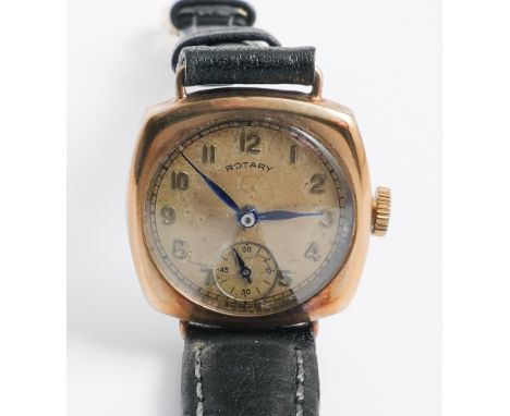 Ladies vintage Rotary gold cased wristwatch together with a silver compact