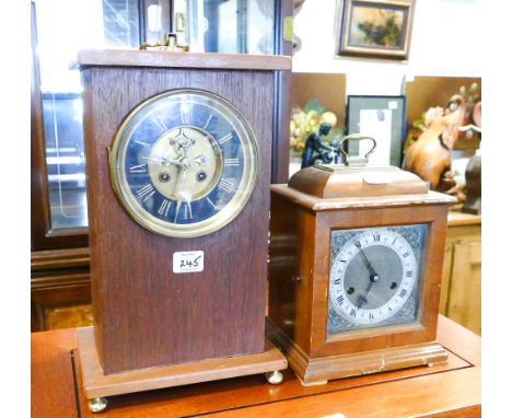 Two bracket clocks in mahogany cases