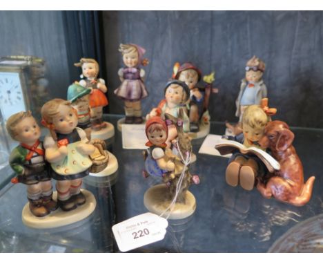 Nine Goebels figures of children designed  by M.I. Hummel