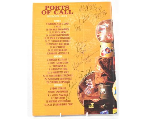 PHIL COLLINS; a 'Ports of Call' Europe 1997 tour programme multi-signed to the back cover including that of Phil Collins with