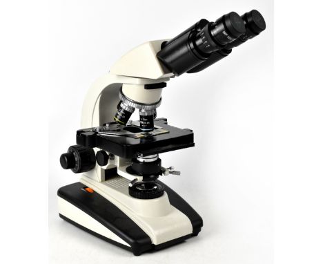 A Pryor Scientific Instruments binocular microscope with illuminated base, Model PX032, height 40cm. CONDITION REPORT Sold el