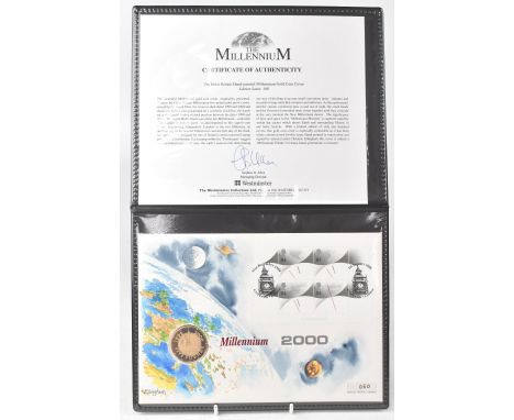 WESTMINSTER MINT; 'The Great Britain Hand Painted Millennium Gold Coin Cover', limited edition no.050/100, a £5 gold proof co