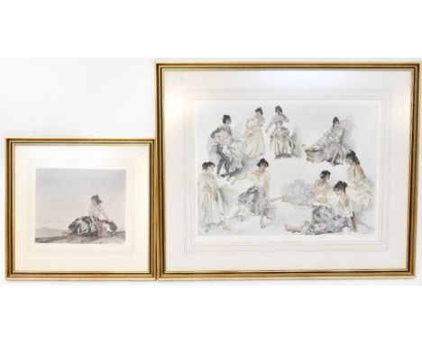 WILLIAM RUSSELL FLINT (British, 1880-1969); colour lithograph, 'Variations on a Theme', a study of women in various poses, si