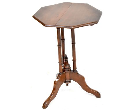 An early 20th century mahogany octagonal side table to turned and outswept tripartite support, diameter 49cm and an Edwardian