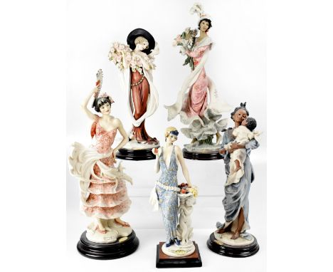 GIUSEPPE ARMANI; five figures comprising a figure from the 'Florence Collection', 'Tosca Dama Con Rose in Braccio', limited e