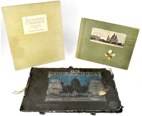 Three books comprising 'The Magic of the Mersey' second series, containing six facsimile watercolour drawings by Sam J. M. Br