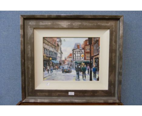 A signed David Farren limited edition artists proof print, Bridlesmith Gate, no. 2/10, framed 