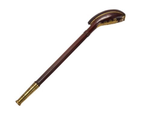 An 18th/19th century Dutch rosewood and brass clay pipe holder, length 29cmGood condition, catch lose but working. 