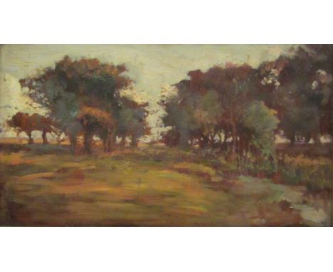 Thomas Hope McLachlan (British 1845-1897): Wooded Landscape, oil on panel unsigned 12cm x 21cmProvenance: included in the art