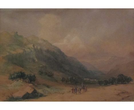 Charles Willem Meredith van de Velde (Dutch 1818-1898): 'Sichem' ancient Palestine in the Valley between Mt. Ebal & Mt. Gerzi