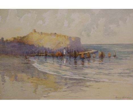 Harry Wanless (British c1872-1934): The Herring Fleet in the South Bay Scarborough, watercolour signed 23cm x 33cmProvenance:
