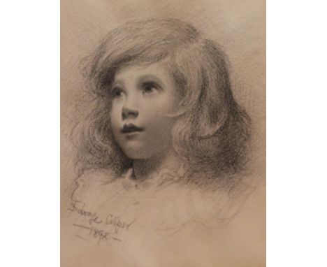 William Savage Cooper (British 1880-1926): Portrait of a young Girl, pencil signed and dated 1898,  23cm x 18cm Condition Rep