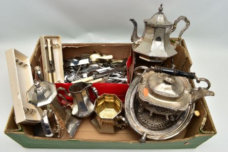A 'SKINNER &amp; CO' TEA AND COFFEE SET, comprising of an octagonal form tea pot, coffee pot, milk jug and sugar bowl, detail