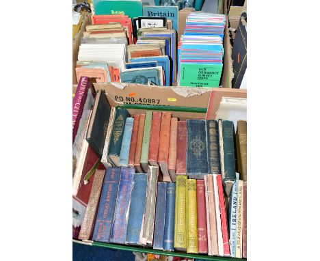 THREE BOXES OF ANTIQUARIAN BOOKS, MAPS &amp; GUIDES, Publishers include Kelly's, Black's, Philips, Baddeley &amp; Ward, Muirh