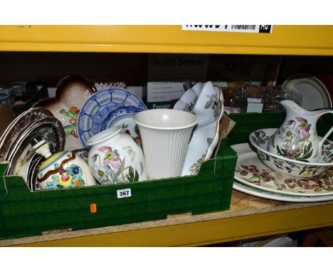 TWO BOXES AND LOOSE CERAMICS, GLASSWARES AND SUNDRY ITEMS, to include a boxed Coopers of Stortford Buffet Server (untested), 