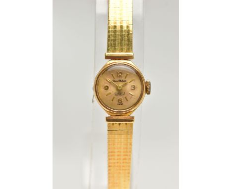 A LADYS YELLOW METAL 'LOUIS PHILIPPE' WRISTWATCH, manual wind, round gold dial signed 'Louis Philippe, 17 jewels Incabloc', A