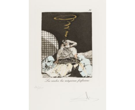 δ Salvador Dali (1904-1989)Plate 34 (From Les Caprices de Goya de Dali) (M & L 881; Field 77-3-48)Drypoint on heliogravure wi