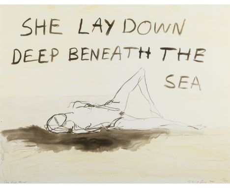 δ Tracey Emin (b.1963)She lay deep down beneath the seaLithograph printed in colours, 2011, signed, titled, dated and numbere