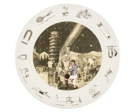 δ Sir Peter Blake (b.1932)DemonstrationsGlazed screenprinted ceramic charger multiple, 1992, signed and numbered from the edi